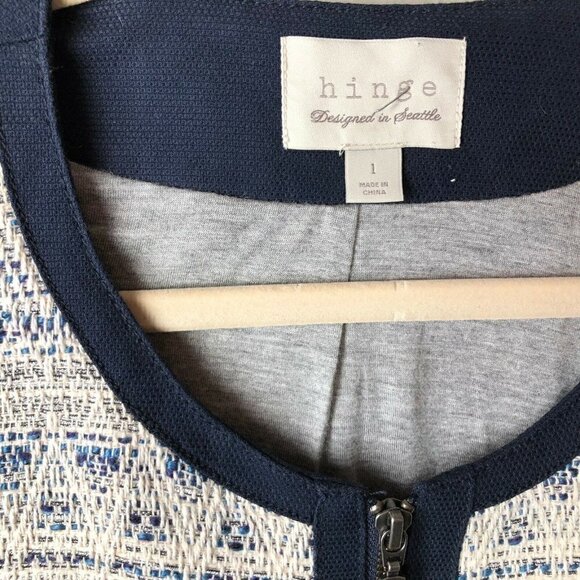 HINGE Nordstrom Wool Tweed Zip Blazer - Clueless Vibes - Picture 2 of 9